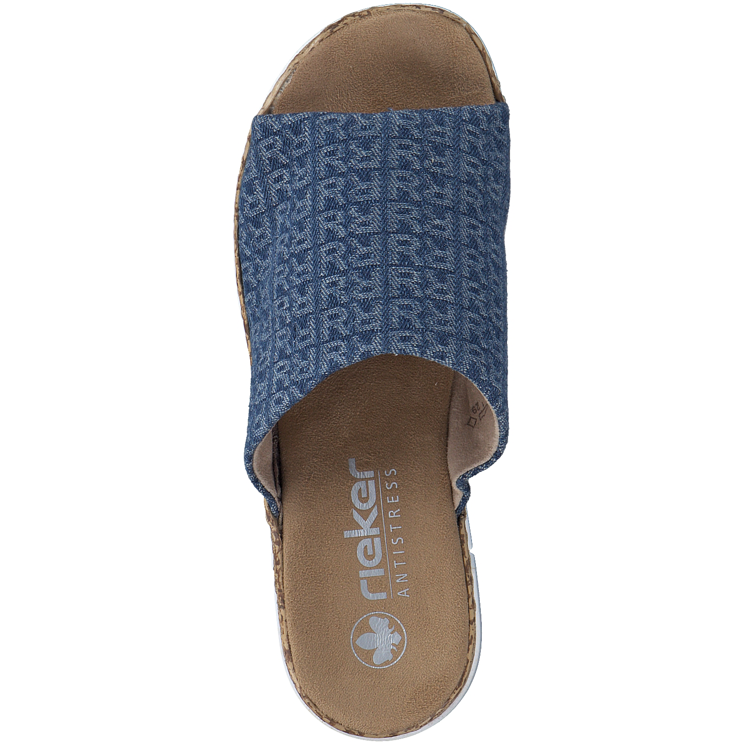Rieker V2377, Plateau-Pantoletten, Damen, Blau
