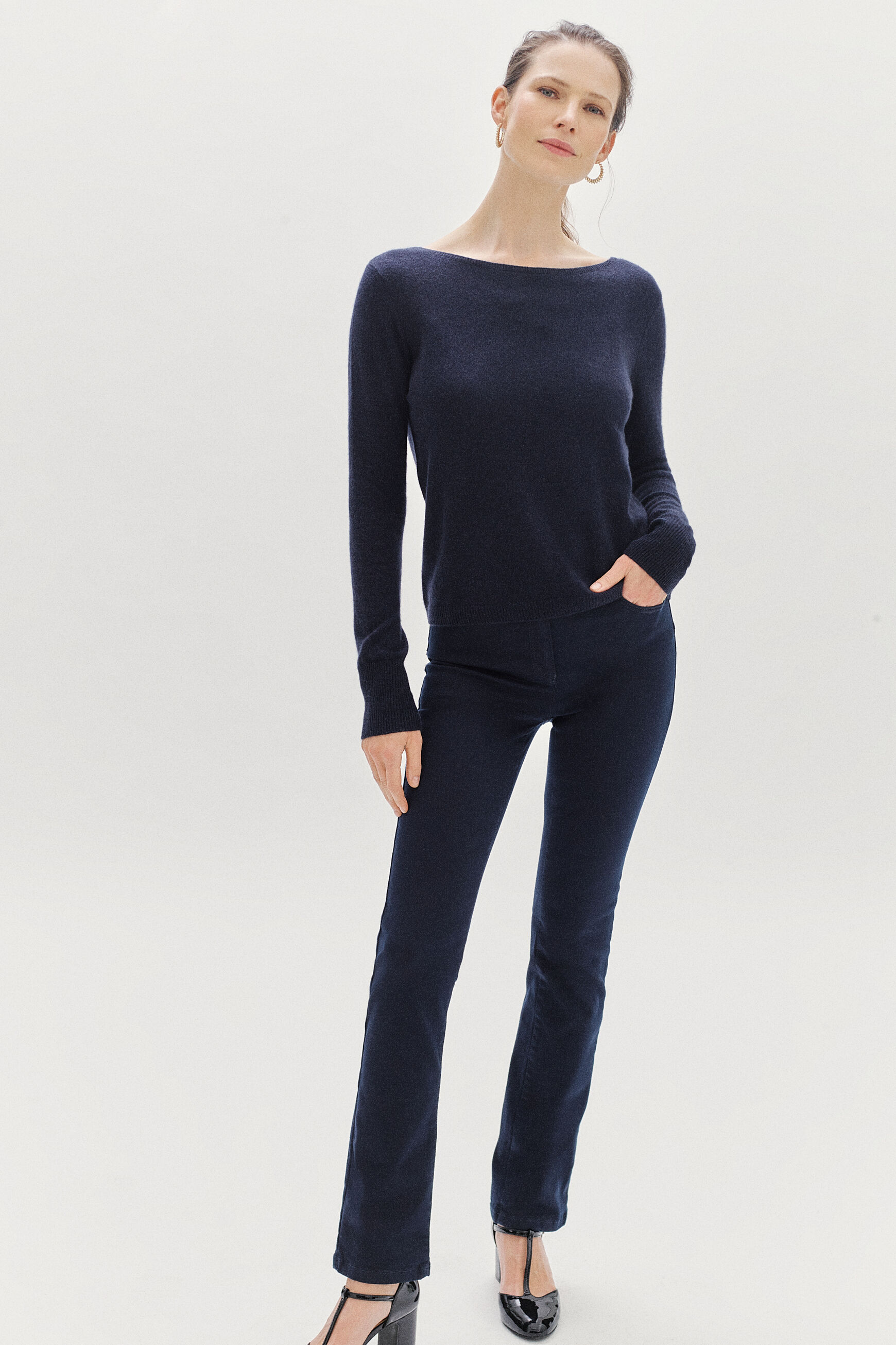 pantalon chicago bleu marine femme