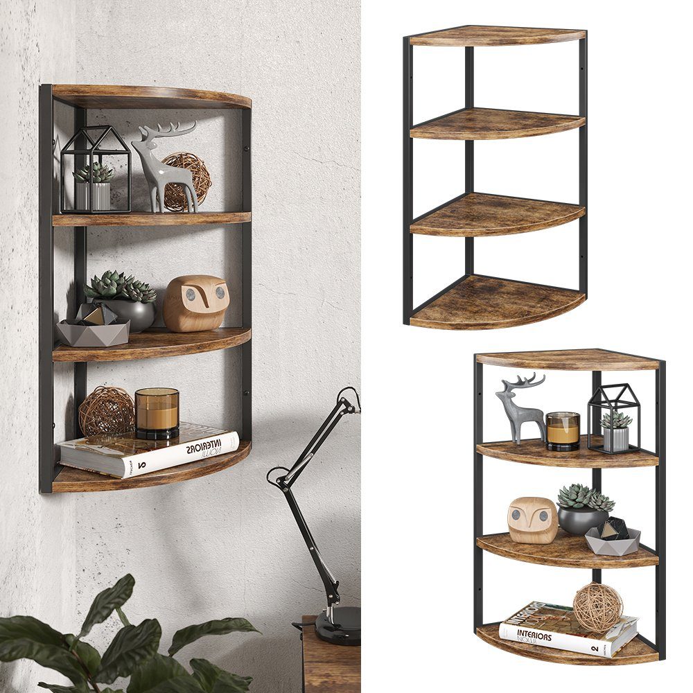 Vicco Eckregal Standregal Raumteiler FYRK 3 Ebenen Antikholz-Optik