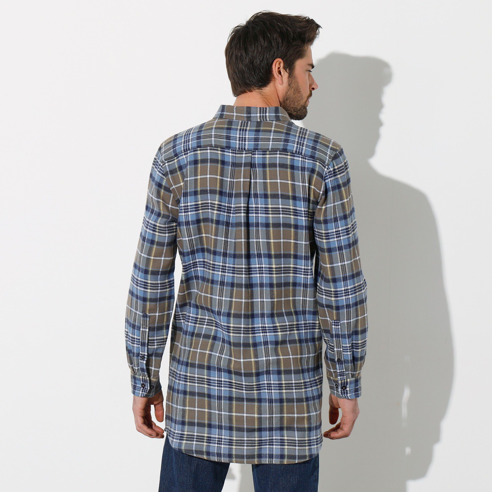 Chemise extra-longue carreaux flanelle
