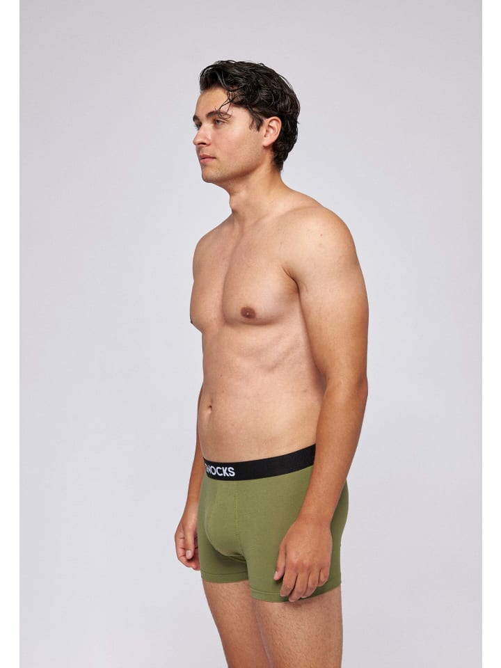 SNOCKS Boxershorts aus Bio-Baumwolle 6 Stück in Mix (Rot/Olive/Blau) günstig kaufen