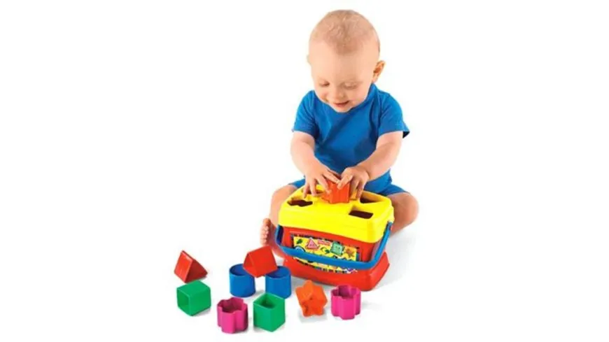 Fisher-Price Babys erste Bausteine, Motorikwürfel, Steckspiel, Bauklötze, Steckwürfel
