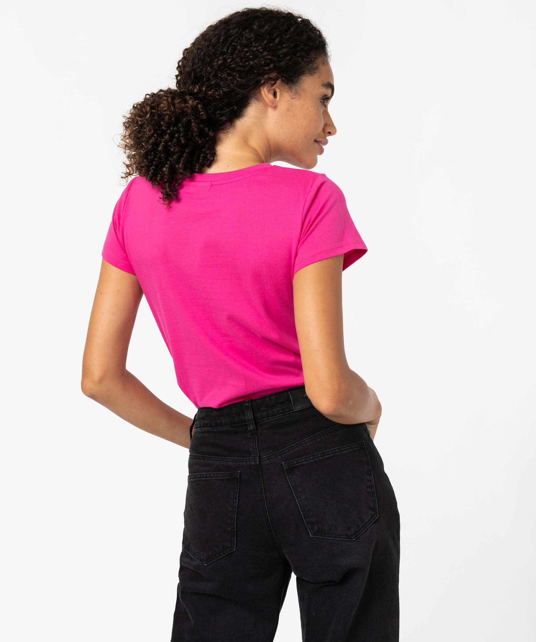 Tee-shirt femme à manches courtes imprimé Princess Peach -... rose | GEMO