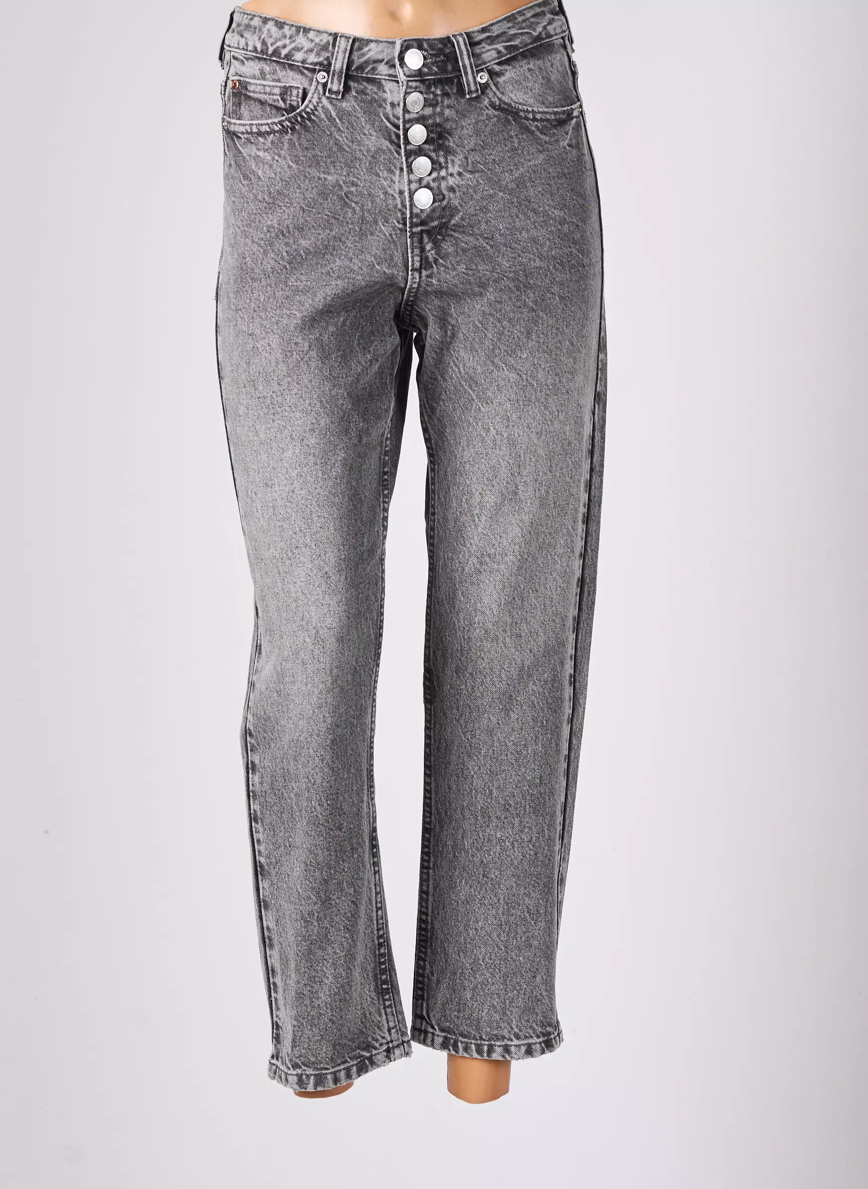 Cache Cache Jeans Coupe Droite Femme couleur gris