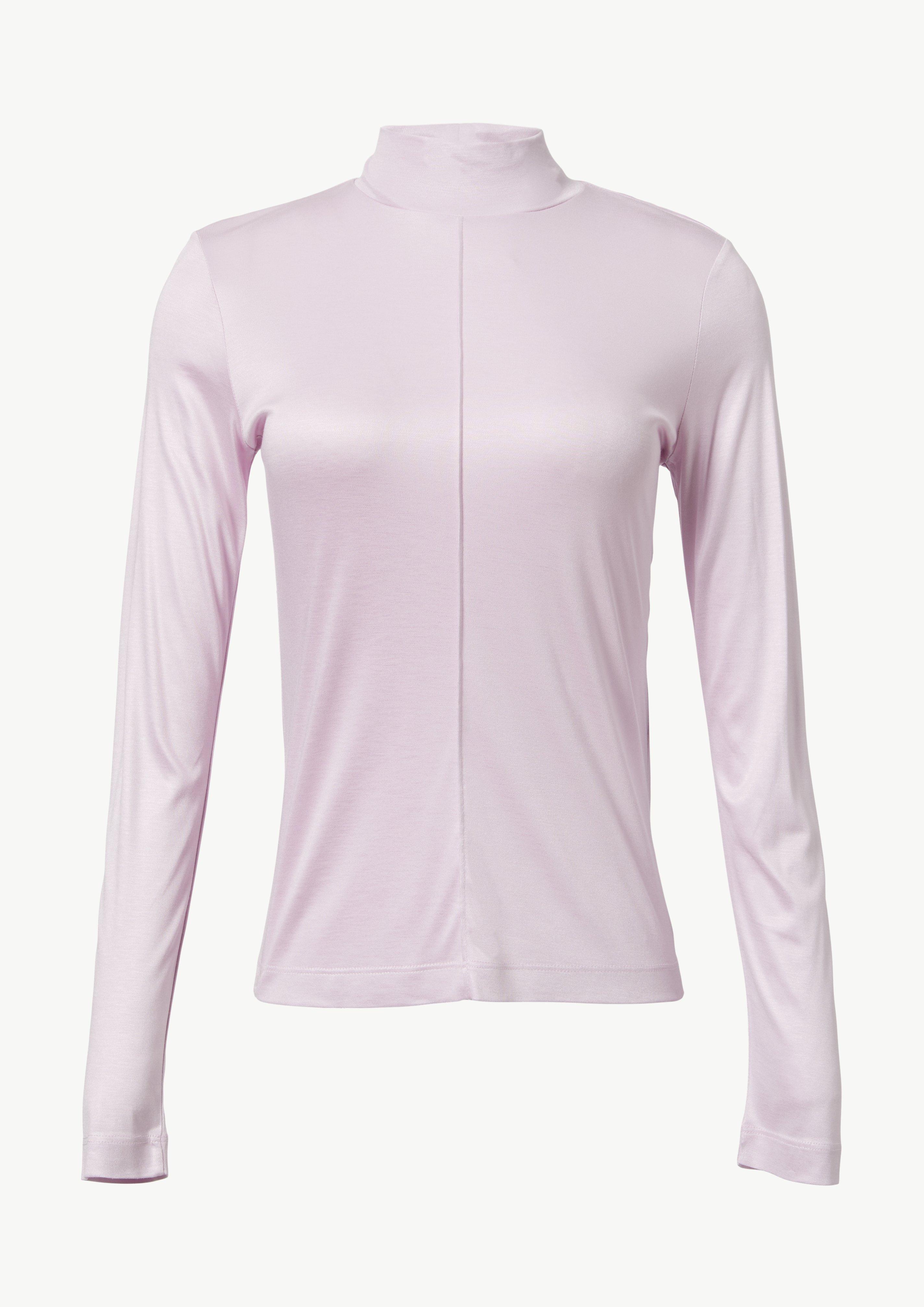 Leicht durchscheinendes Longsleeve mit Stehkragen - flieder