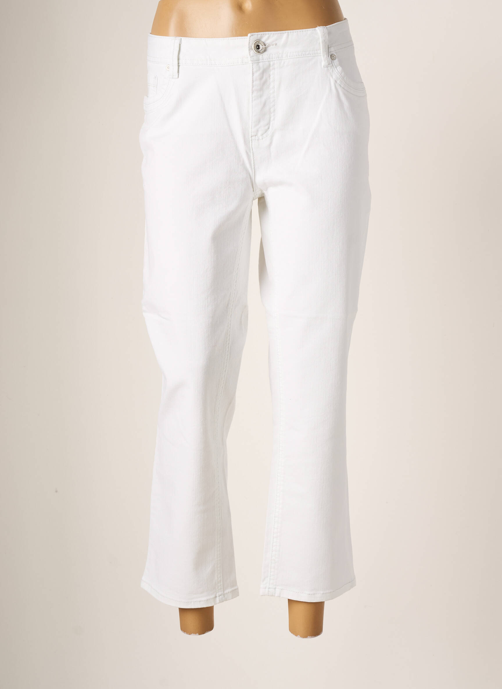 Street One Jeans Coupe Droite Femme couleur blanc