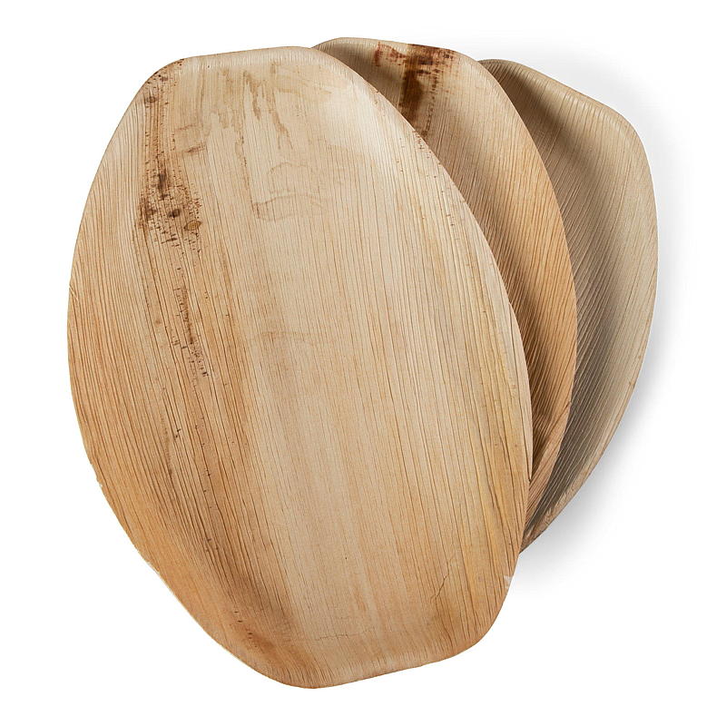 Natur Serveringsbrett 3-pk 38x26 cm, palmeblad