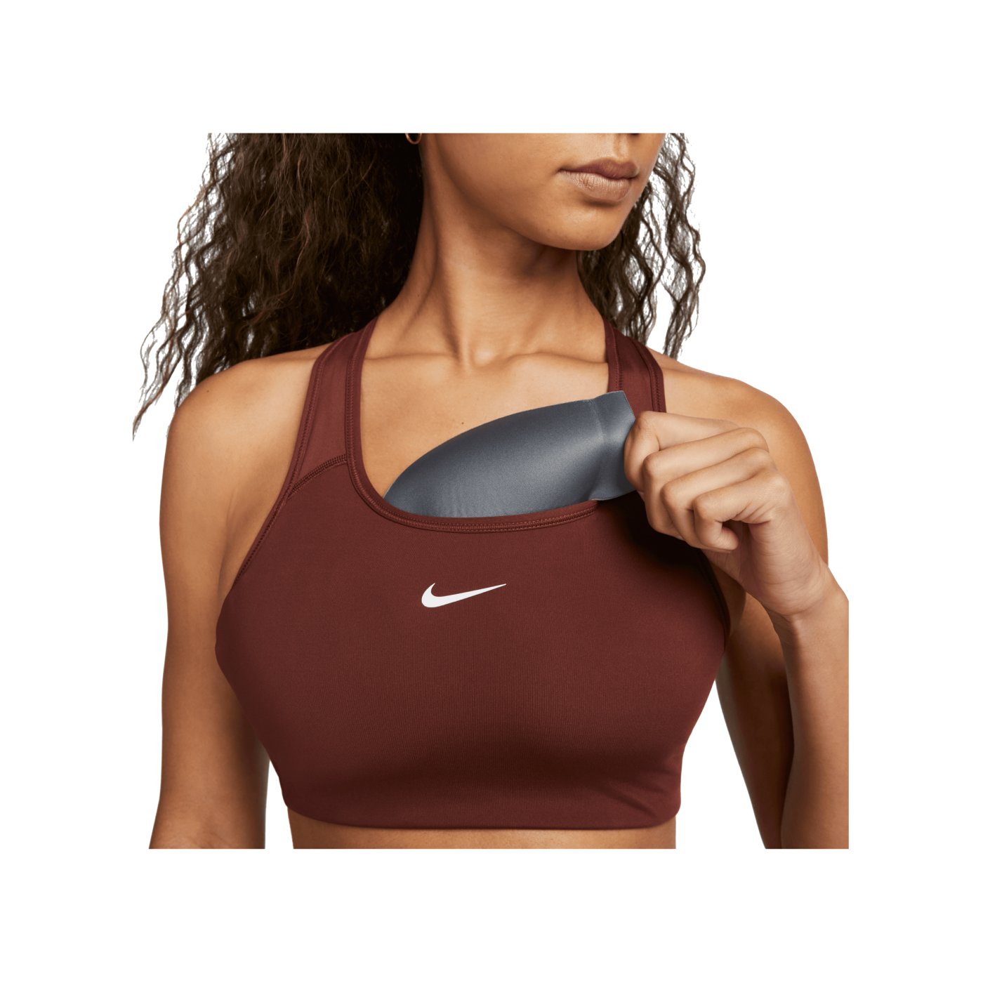 Nike Swoosh Bra Sport-BH Damen Braun F231