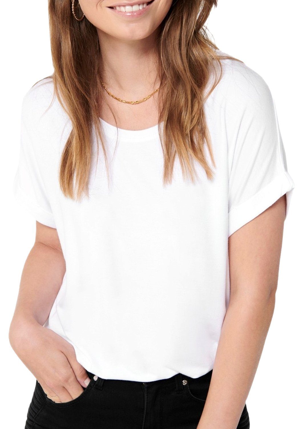 ONLY T-Shirt (2er-Pack) Basic Shirt im Doppelpack