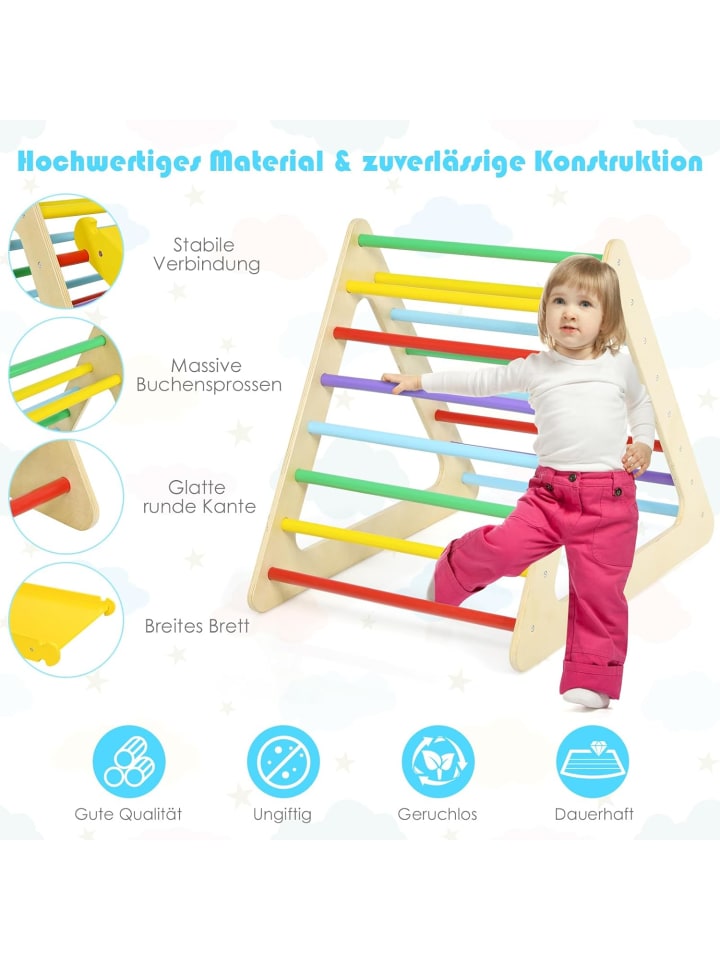 COSTWAY 5 in 1 Kletterdreieck ab 1 Jahr in Gelb günstig kaufen 70 cm