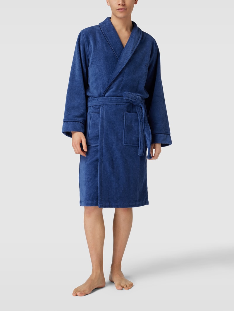 Bademantel mit Schalkragen Modell 'YVYN' in blau