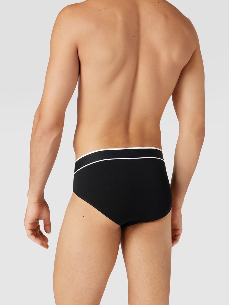 Slip mit Logo-Bund im 3er-Pack in schwarz