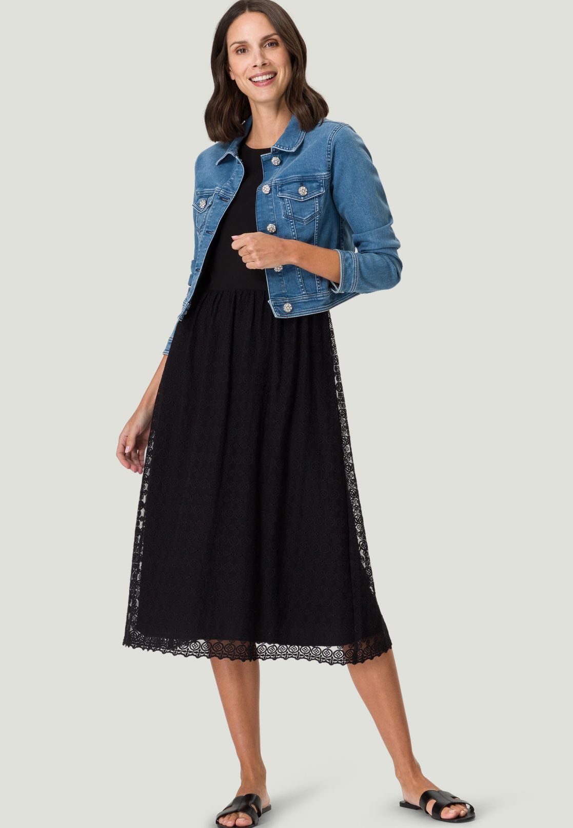 Midikleid mit Spitze
