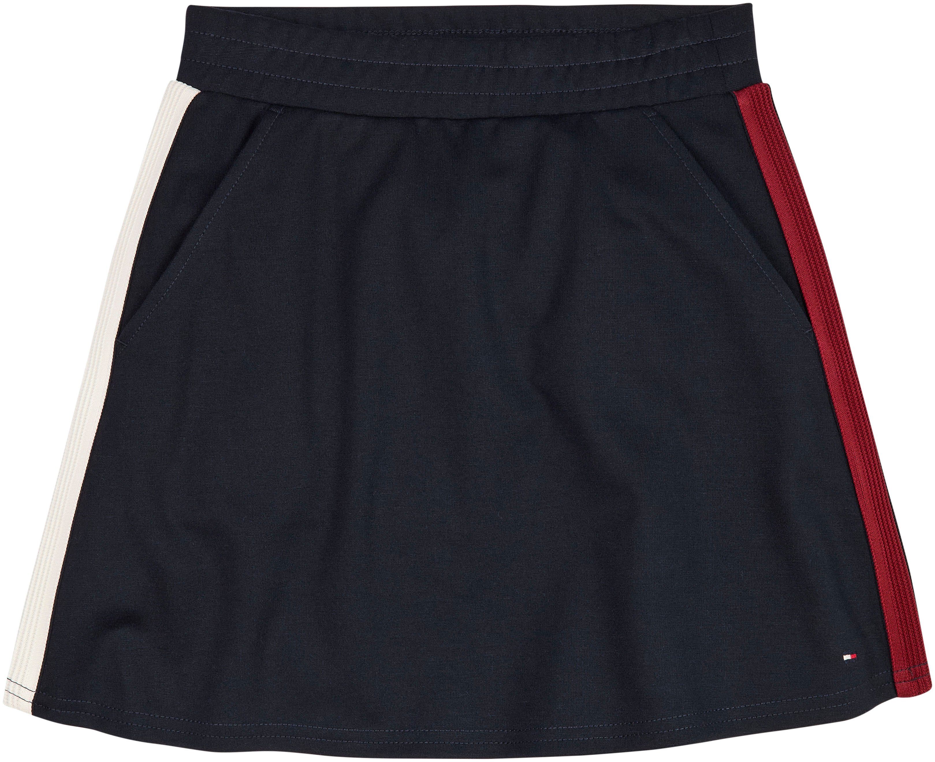 Tommy Hilfiger A-Linien-Rock GLOBAL STRIPE PUNTO SKATER SKIRT Kinder Kids Junior MiniMe,mit Kontrastnähten in Labelfarben