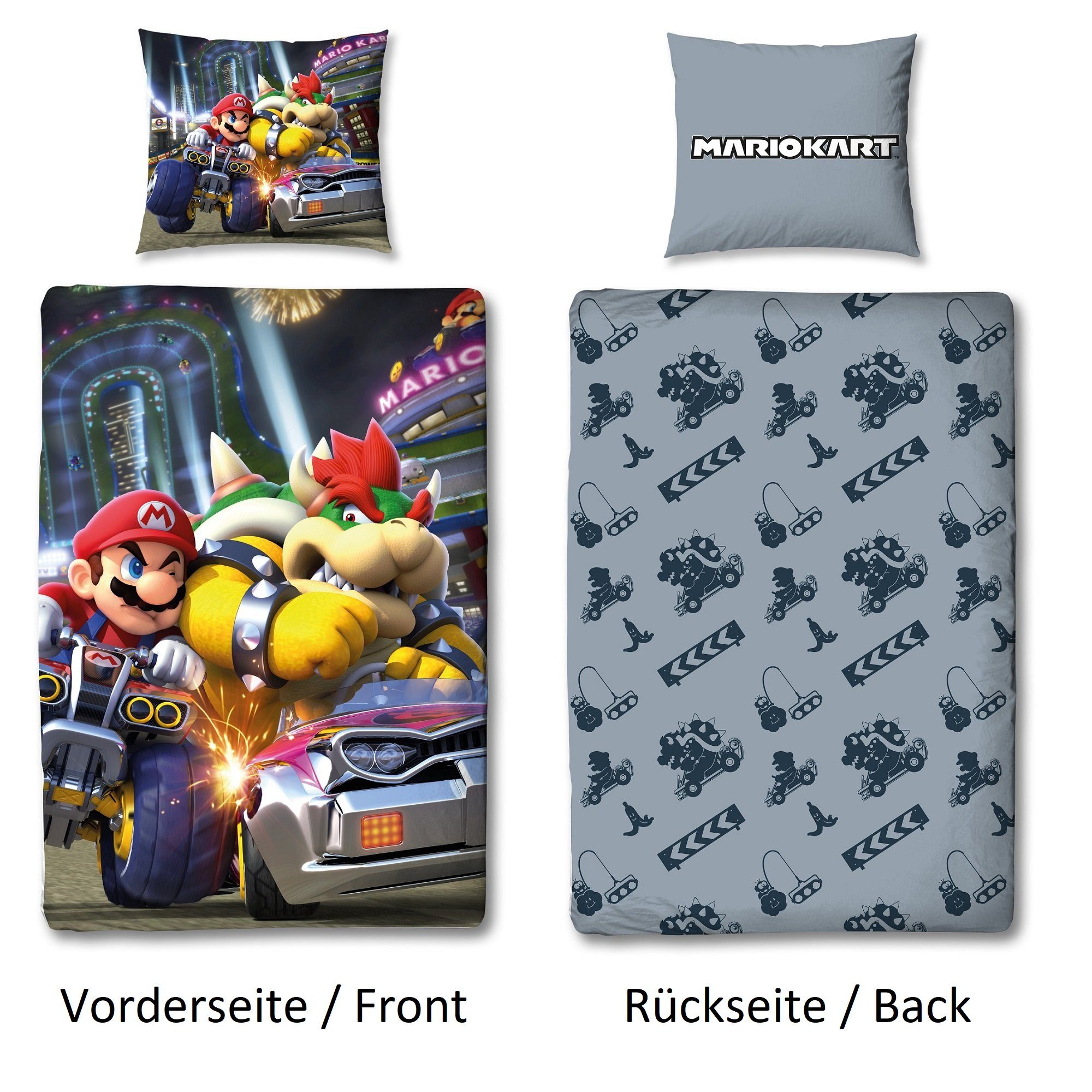Kinderbettwäsche Nintendo Super Mario Kart 