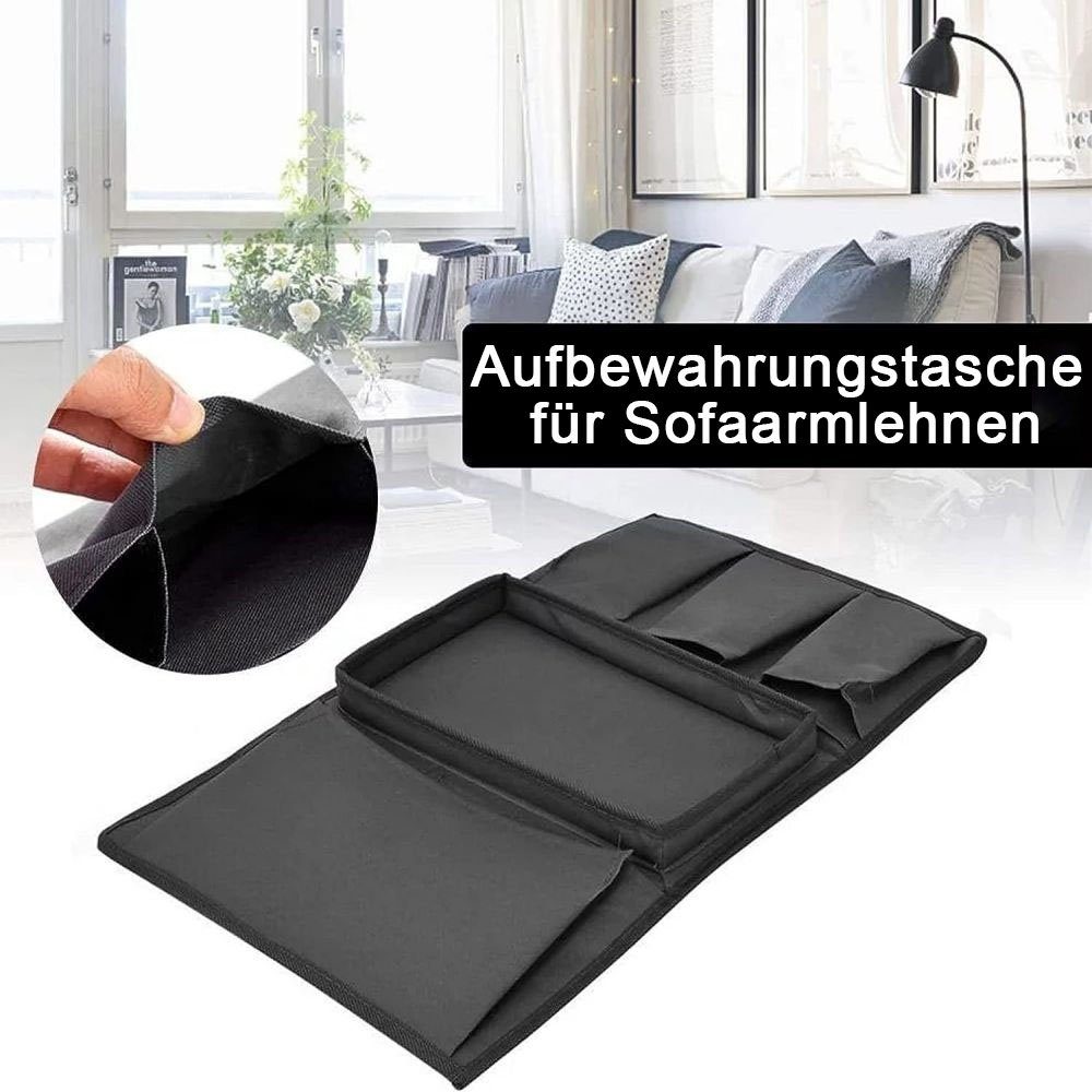 JOYOLEDER Betttasche Armlehnen Organizer, Sofa Butler mit Tablett, 4 Taschen, faltbar, HxBxT: 18 x 18 x 30 cm