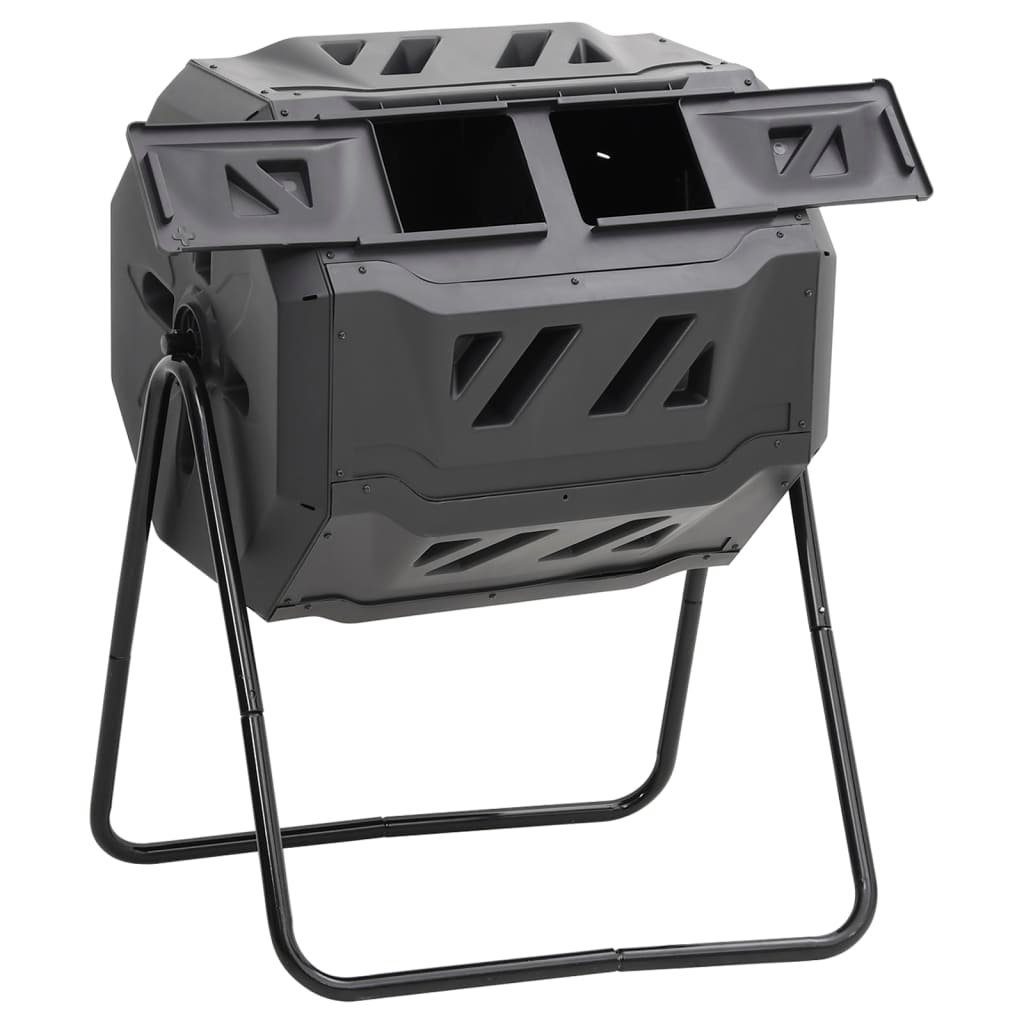 vidaXL Komposter Gartenkomposter Schwarz 73x64x95 cm 160 L, BxTxH: 73x64x95 cm