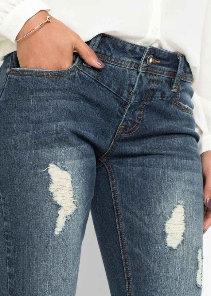 Stretch-Jeans mit Reißverschluss, Petite