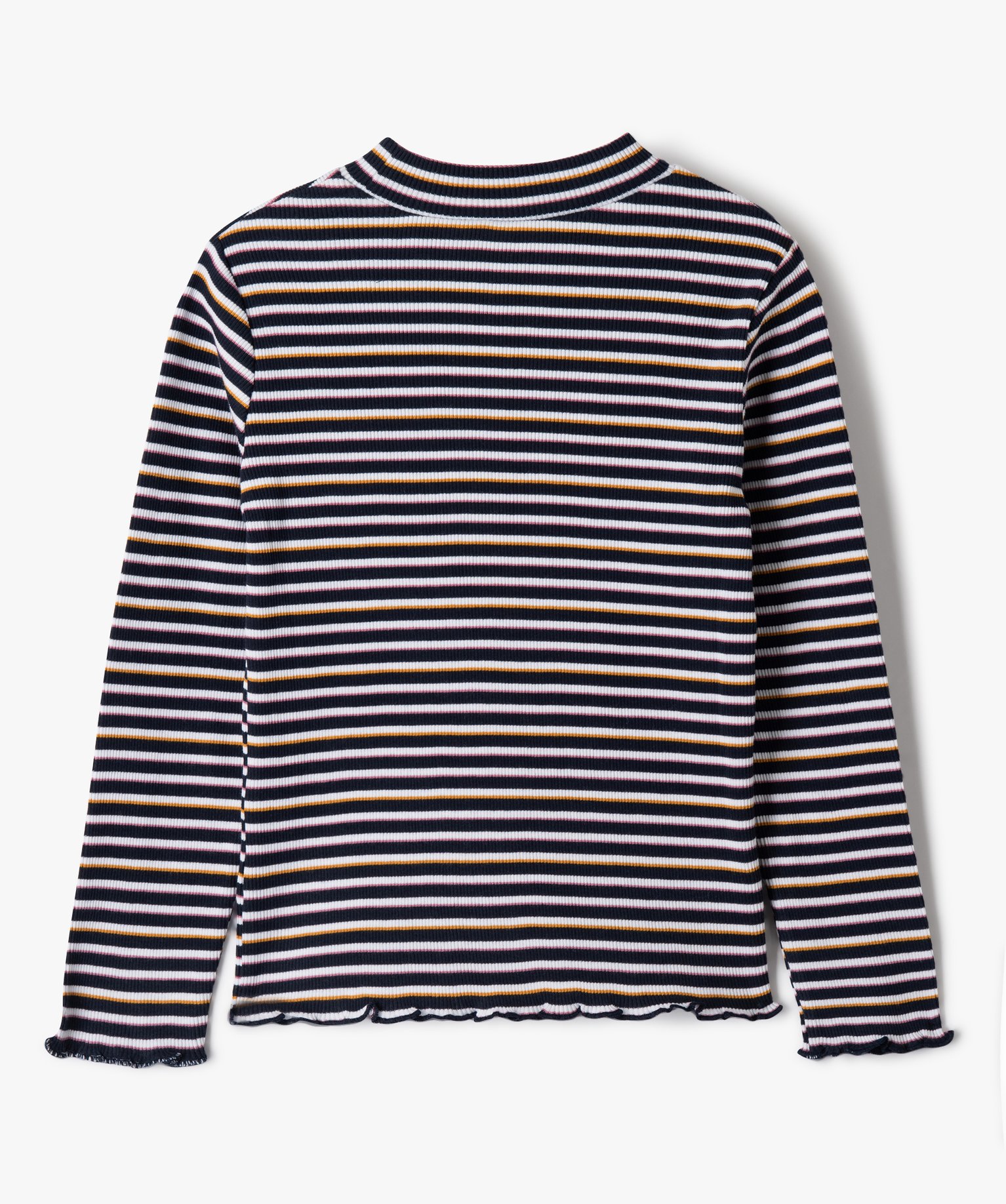 Tee-shirt ctelé à manches longues fille raye | GEMO