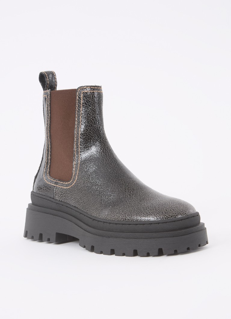 Sandro  Chelsea boot van leer met logo
