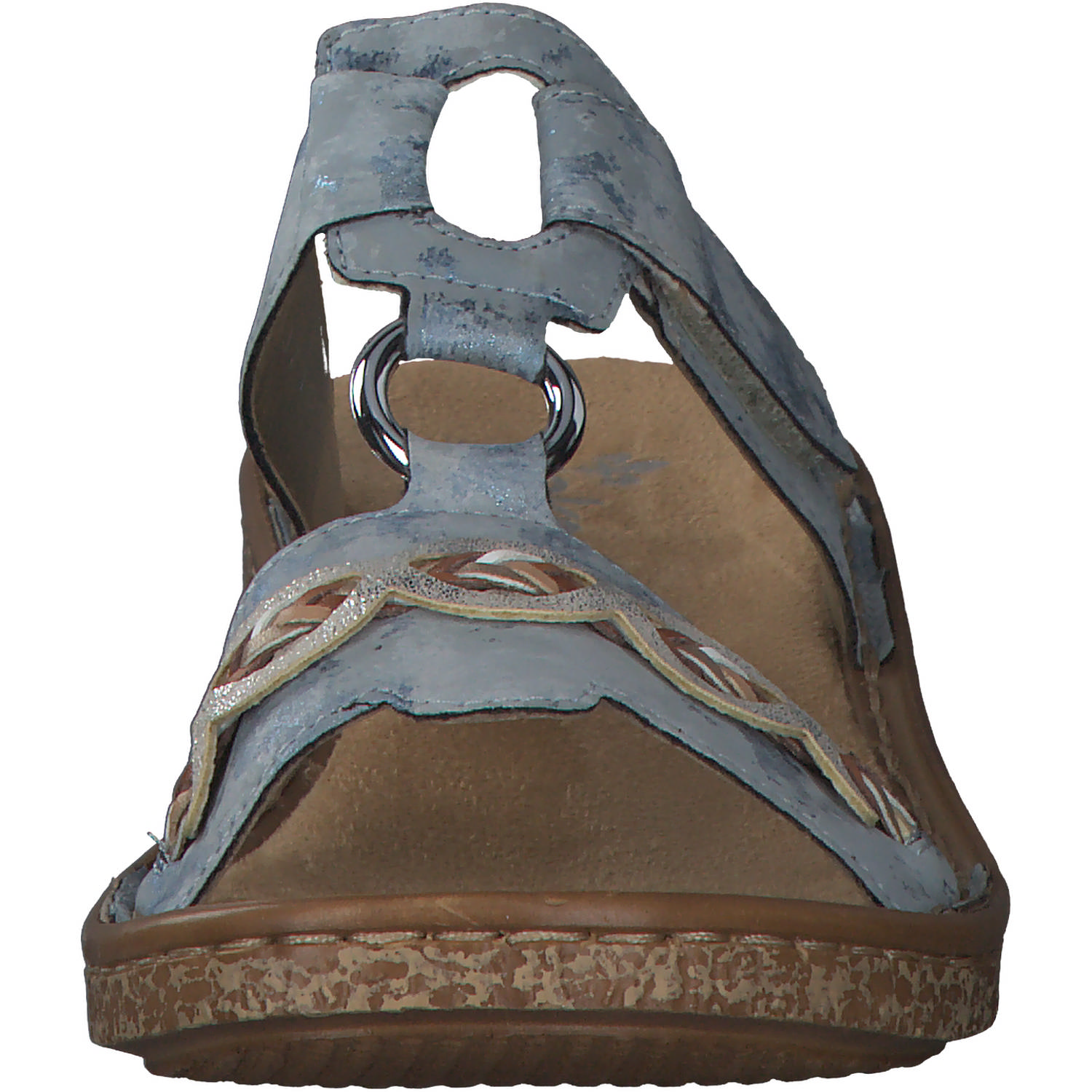 Rieker 628M8, Plateau-Pantoletten, Damen, heaven/fog-silver