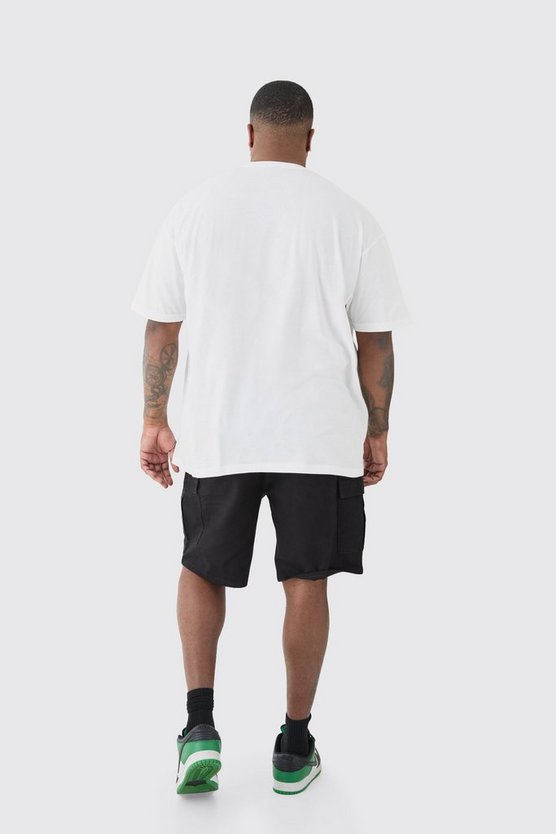 Plus weißes T-Shirt mit Members Club Worldwide Print