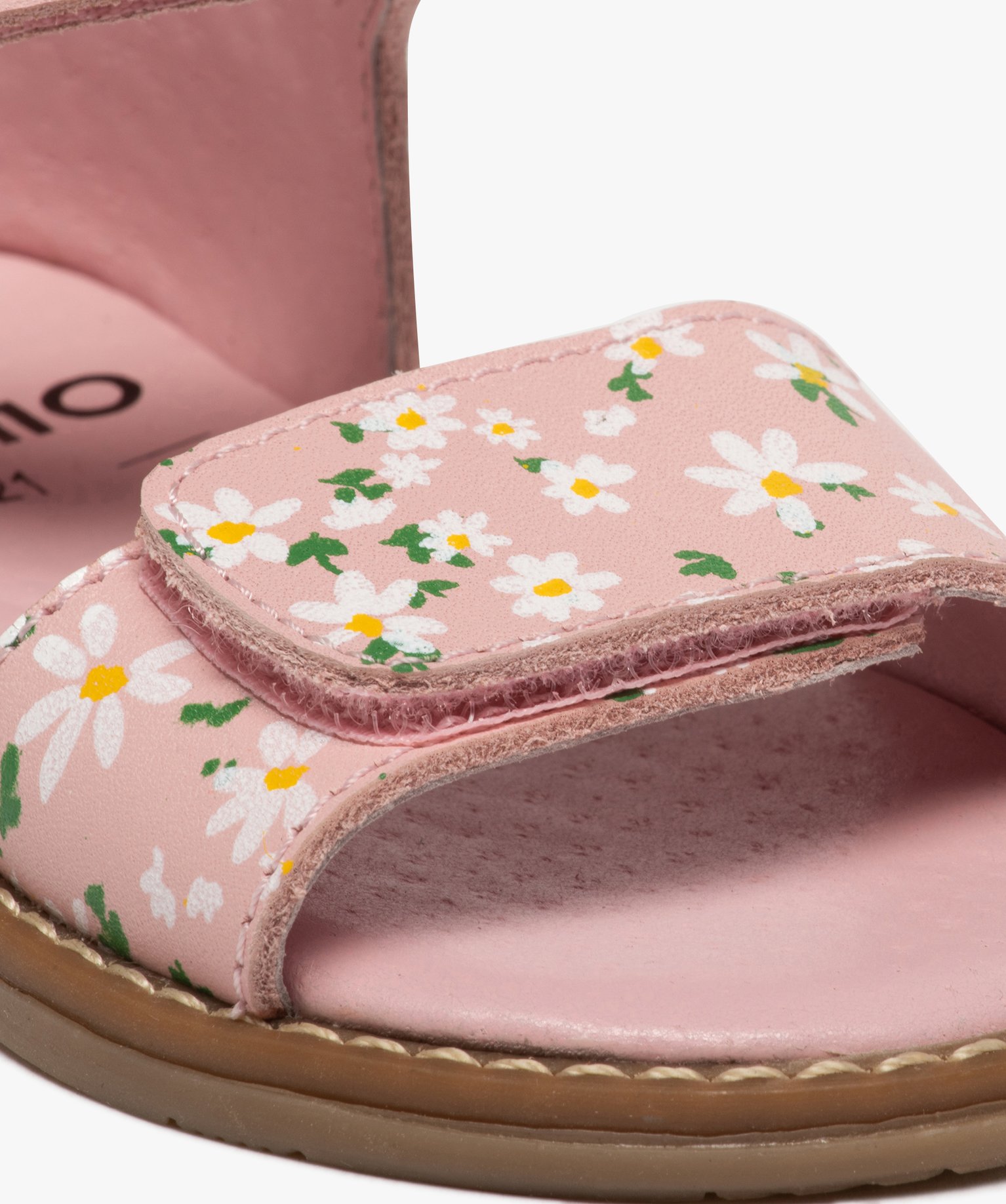 Sandales bébé fille à talon fermé et brides en cuir impr... rose | GEMO