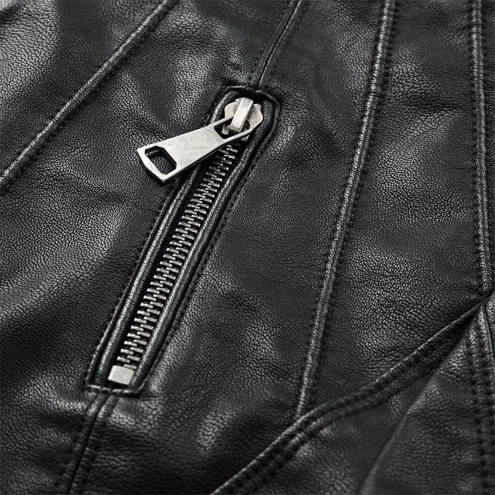 Allthemen Lederjacke PY2235018 Lederjacke mit Stehkragen