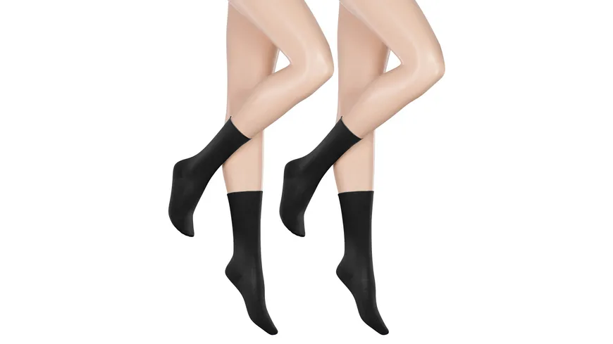 Hudson Damen Socken mit Rollrand Only 2er Pack black