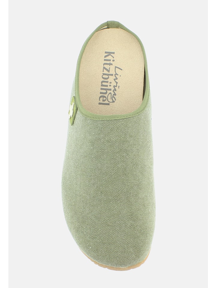 Living Kitzbühel Pantoffeln Cotton - Schweizer Kreuz in Khaki günstig kaufen