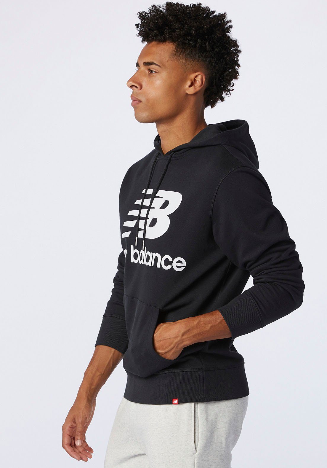 New Balance Kapuzensweatshirt NB ESSENTIALS STACKED LOGO FLEECE HOODIE