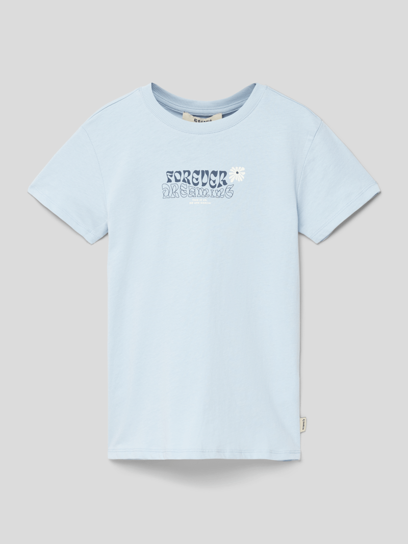 T-Shirt mit Statement-Print in hellblau