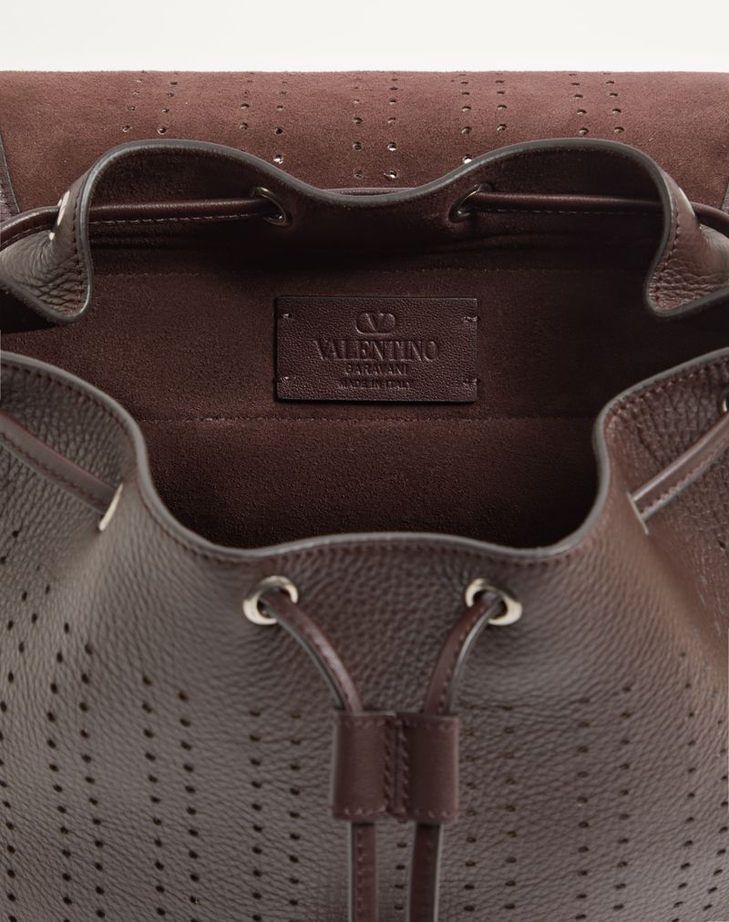 Mochila Valentino Garavani Dottie em couro perfurado