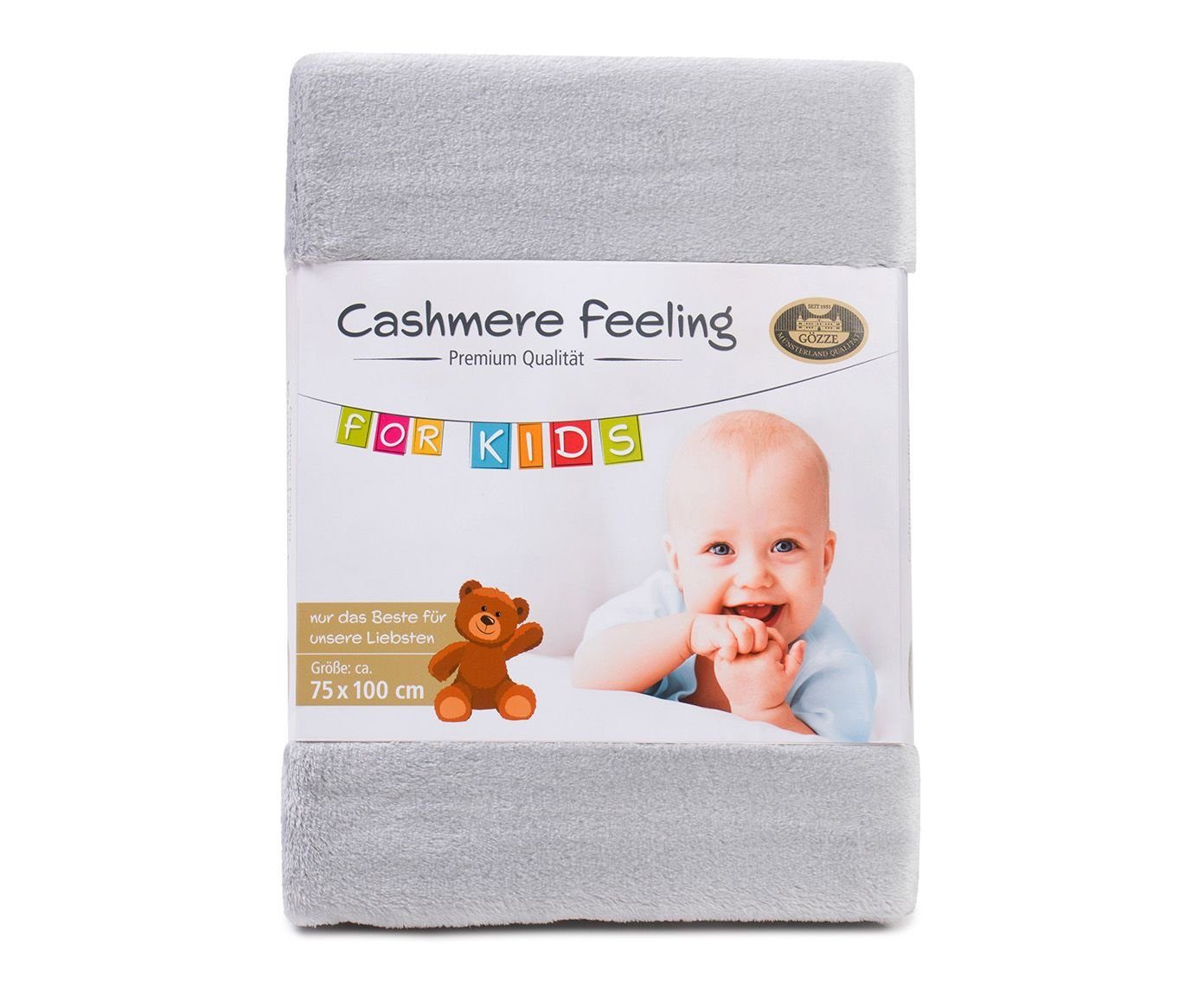 Bettdecke + Topper, Decke, Gözze, Füllung: GÖZZE Decke PREMIUM CASHMERE silber (BT 100x75 cm) BT 100x75 cm Wohndecke Decke Kuscheldecke Sofadecke Couchdecke