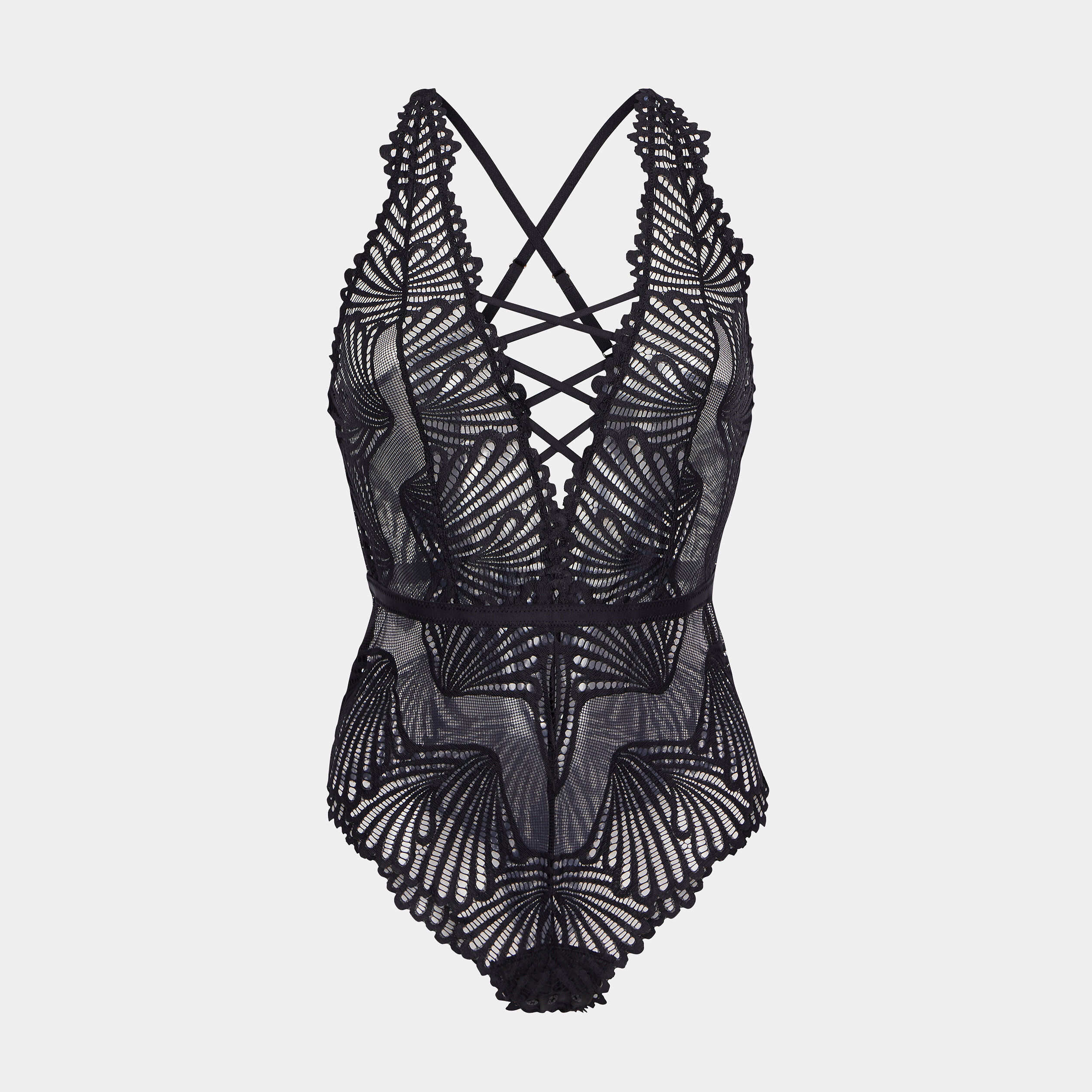Body foulard en dentelle noir femme | La Halle
