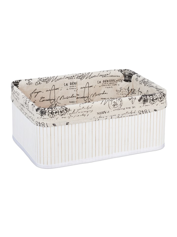 relaxdays Aufbewahrungskorb in Weiß - (B)38 x (H)16,5 x (T)28,5 cm günstig kaufen onesize