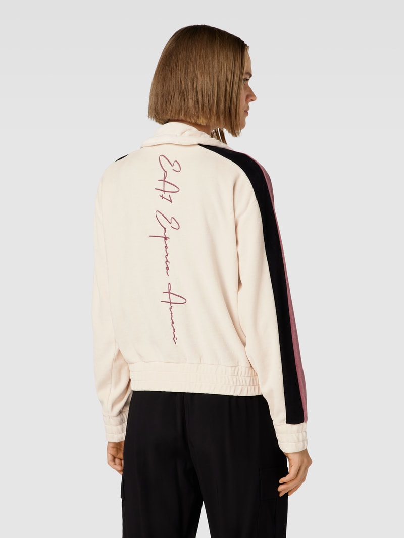 Sweatjacke mit Label-Detail Modell 'TRAIN' in beige