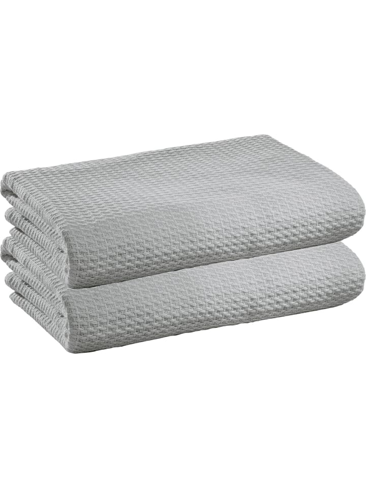 Erwin Müller Baumwolle Sommer-Decke 2er-Pack Siena in silber günstig kaufen