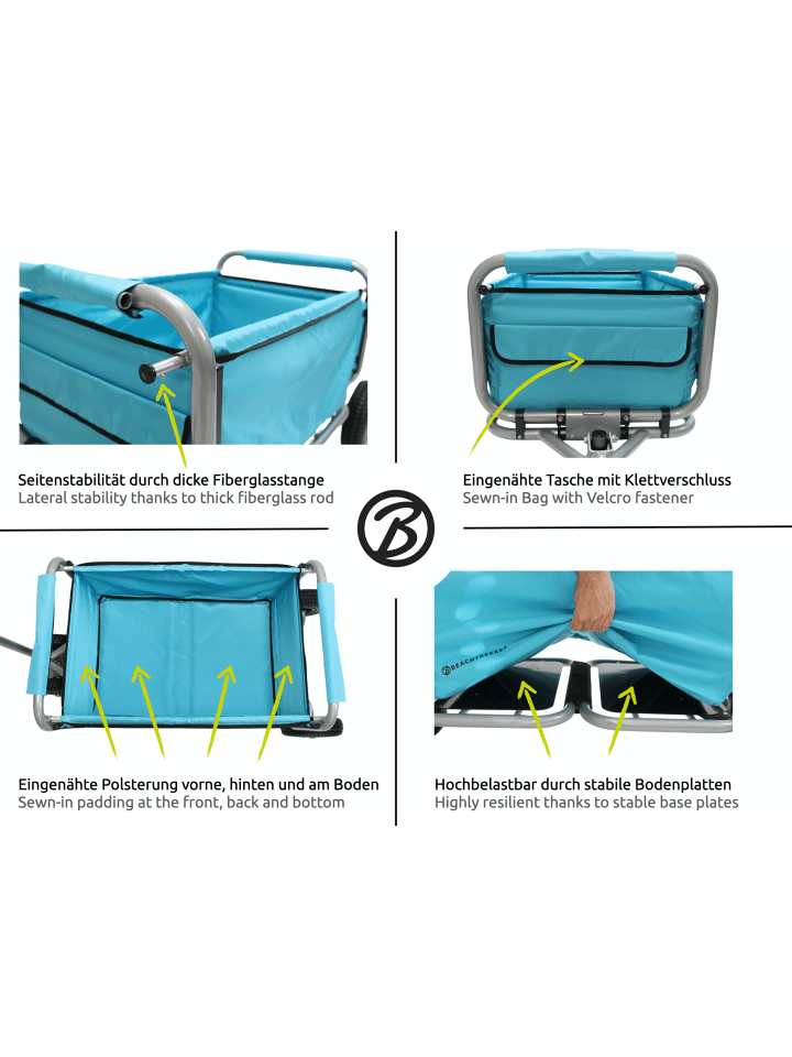Beachtrekker Beachtrekker LiFe faltbarer Bollerwagen   Bremse, klappb. Handwagen (Himmelblau) günstig kaufen onesize