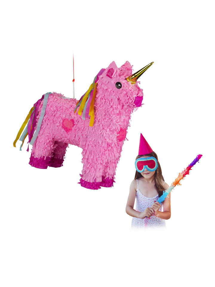relaxdays Pinata Einhorn in Rosa/Pink günstig kaufen onesize
