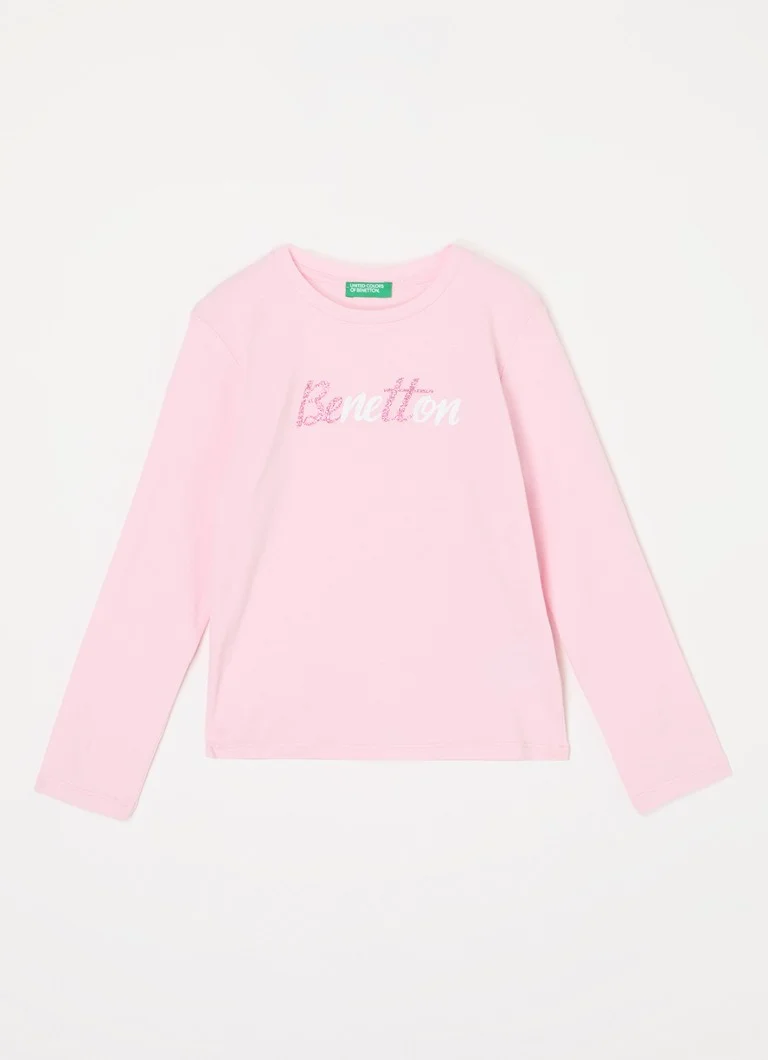 Benetton košulja dugih rukava s logotipom i šljokicama