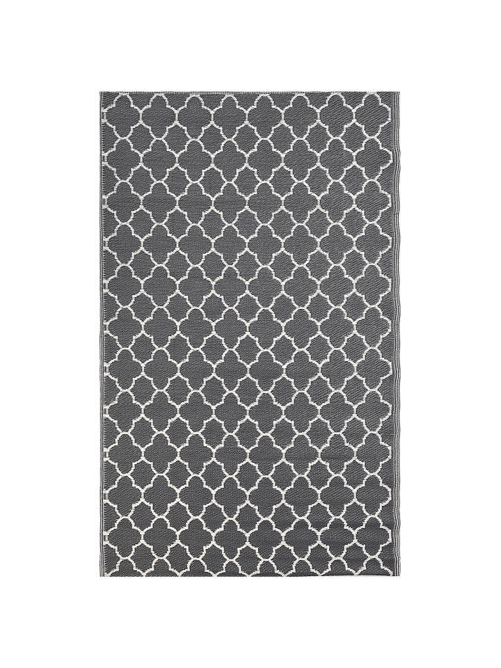 Beliani Outdoorteppich SURAT in Grau/Weiß - (W) 120 x (H) 0.5 x (L) 180 cm günstig kaufen onesize