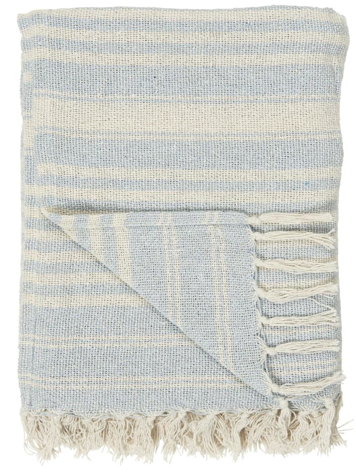 IB Laursen Plaid Creme Hellblau Streifen günstig kaufen onesize