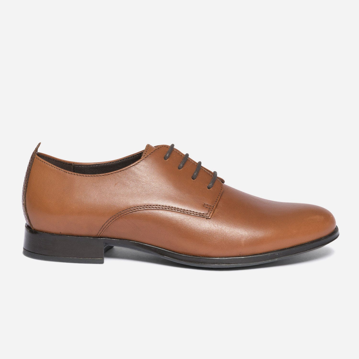 Derby cognac en cuir
