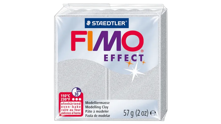 STAEDTLER FIMO - 8020-81 effect Ofenhärtende Modelliermasse Metallic silber 57 g