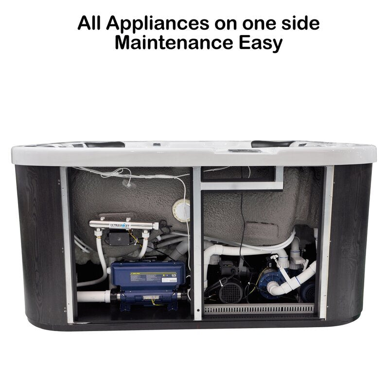 WSINC 3 - Person 27 - Jet Acrylic Rectangular Hot Tub with Ozonator in Grey Oak