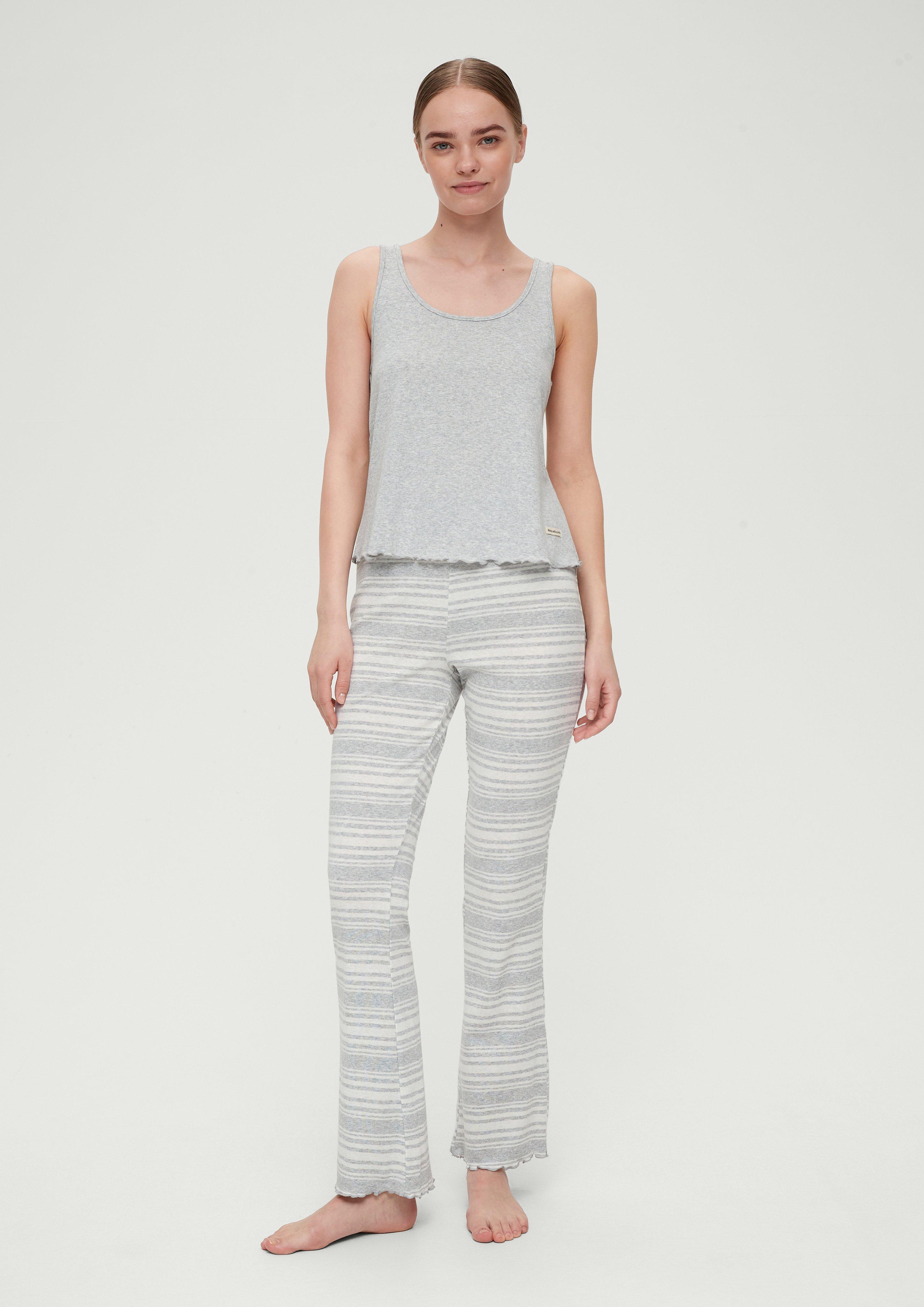 Geringelte Pyjamahose mit Flared leg  6008385-95G1