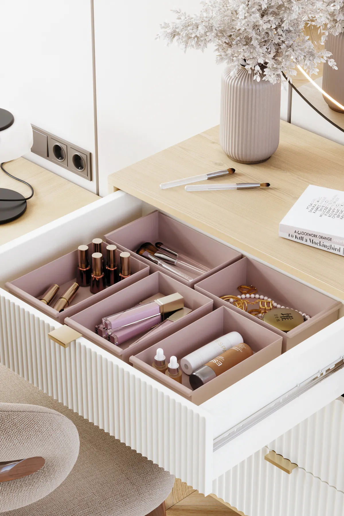 Pufwin Home  Aufbewahrung Kleiderschrank - Rosa - Plastik