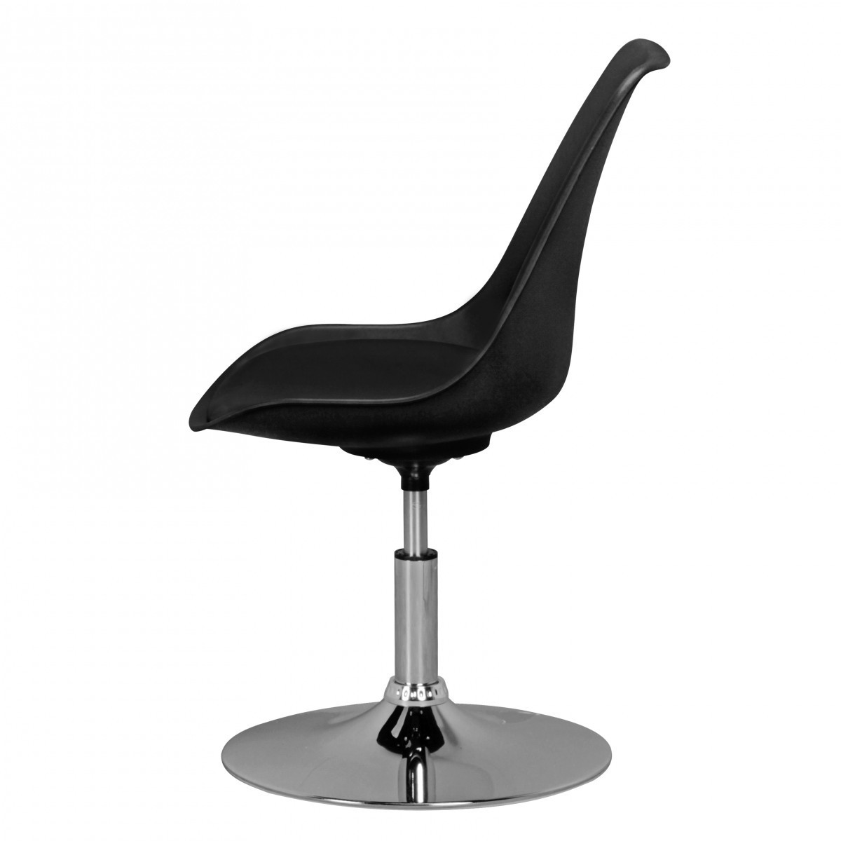Amstyle KORSIKA | Drehsessel Esszimmerstuhl Kunstleder Schwarz | Drehstuhl höhenverstellbar | Drehhocker Wartezimmerstuhl