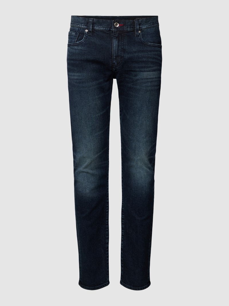 Slim Fit Jeans mit Knopf- und Reißverschluss in dunkelblau
